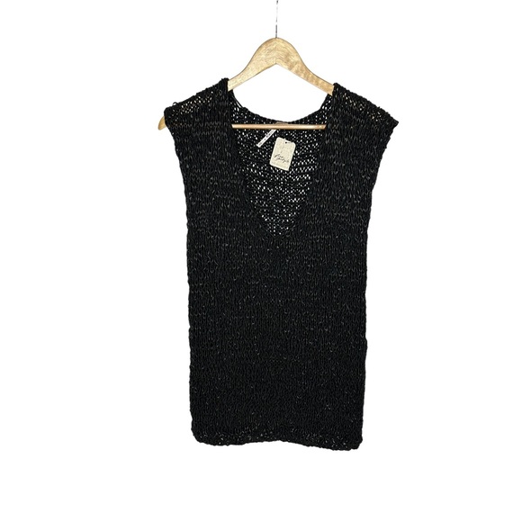NWT Free People Billie Vegan Leather Crochet Tunic/Mini Dress black xs - Picture 10 of 15